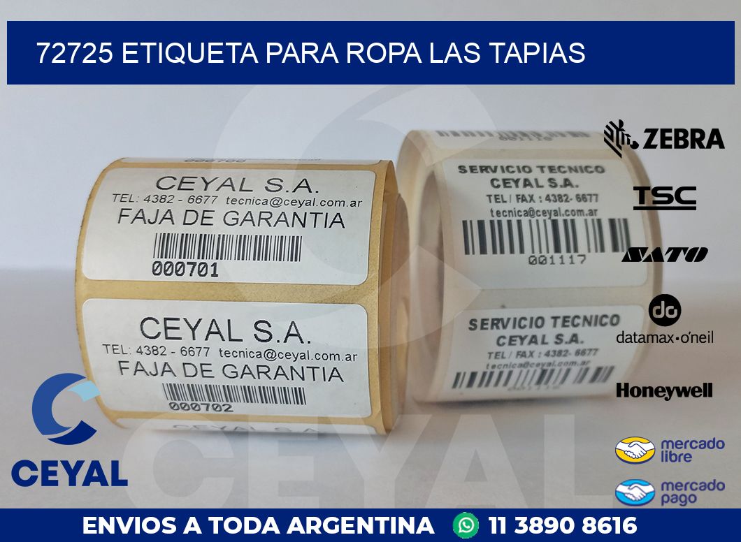 72725 ETIQUETA PARA ROPA LAS TAPIAS