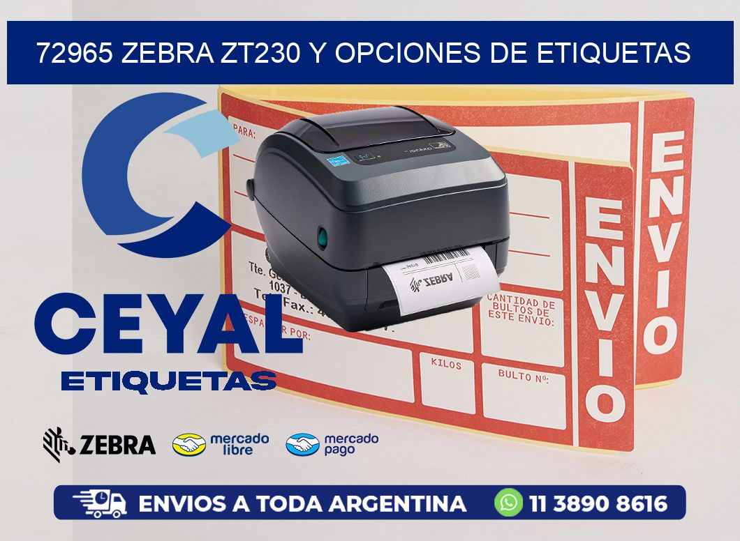 72965 Zebra ZT230 y Opciones de Etiquetas