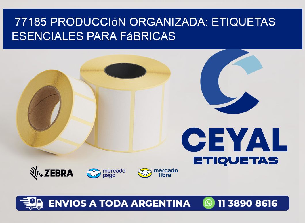 77185 Producción Organizada: Etiquetas Esenciales para Fábricas