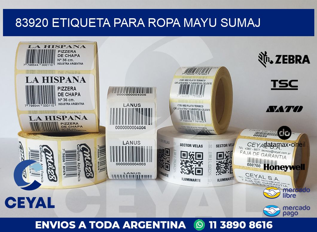 83920 ETIQUETA PARA ROPA MAYU SUMAJ