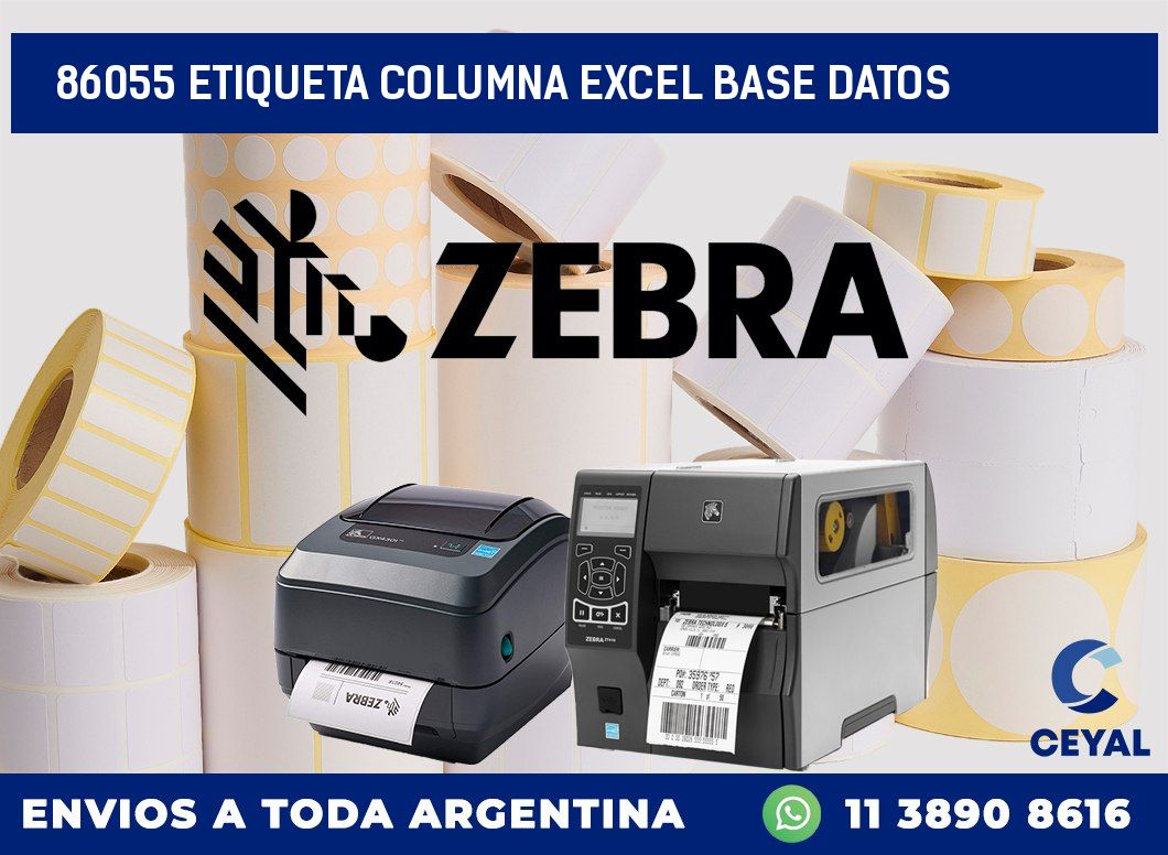 86055 etiqueta columna excel base datos