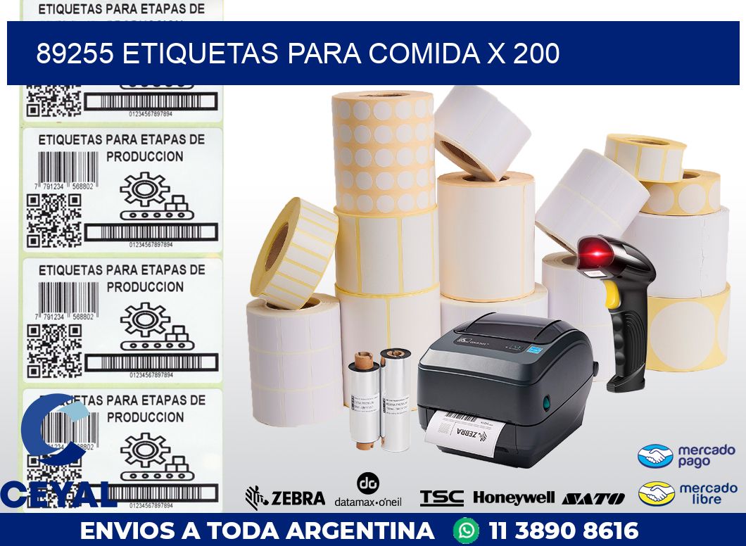 89255 ETIQUETAS PARA COMIDA x 200