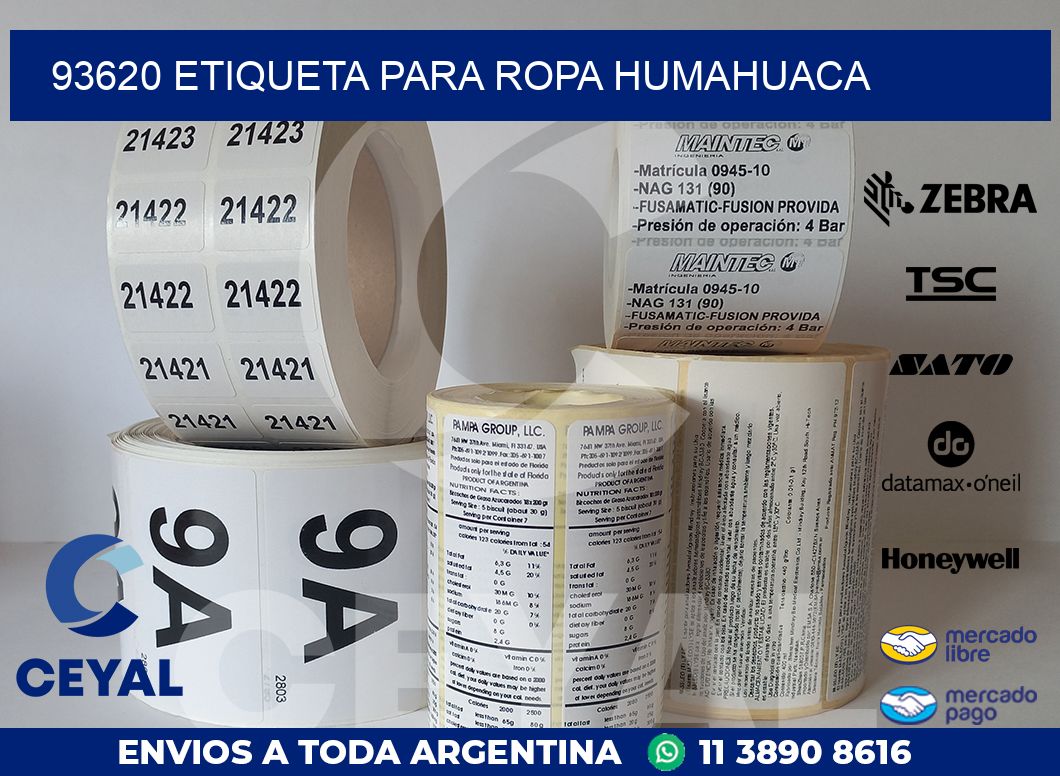 93620 ETIQUETA PARA ROPA HUMAHUACA