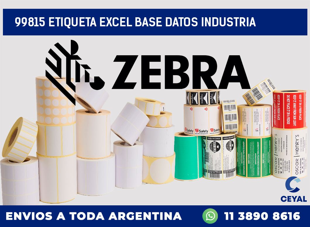 99815 etiqueta excel base datos industria