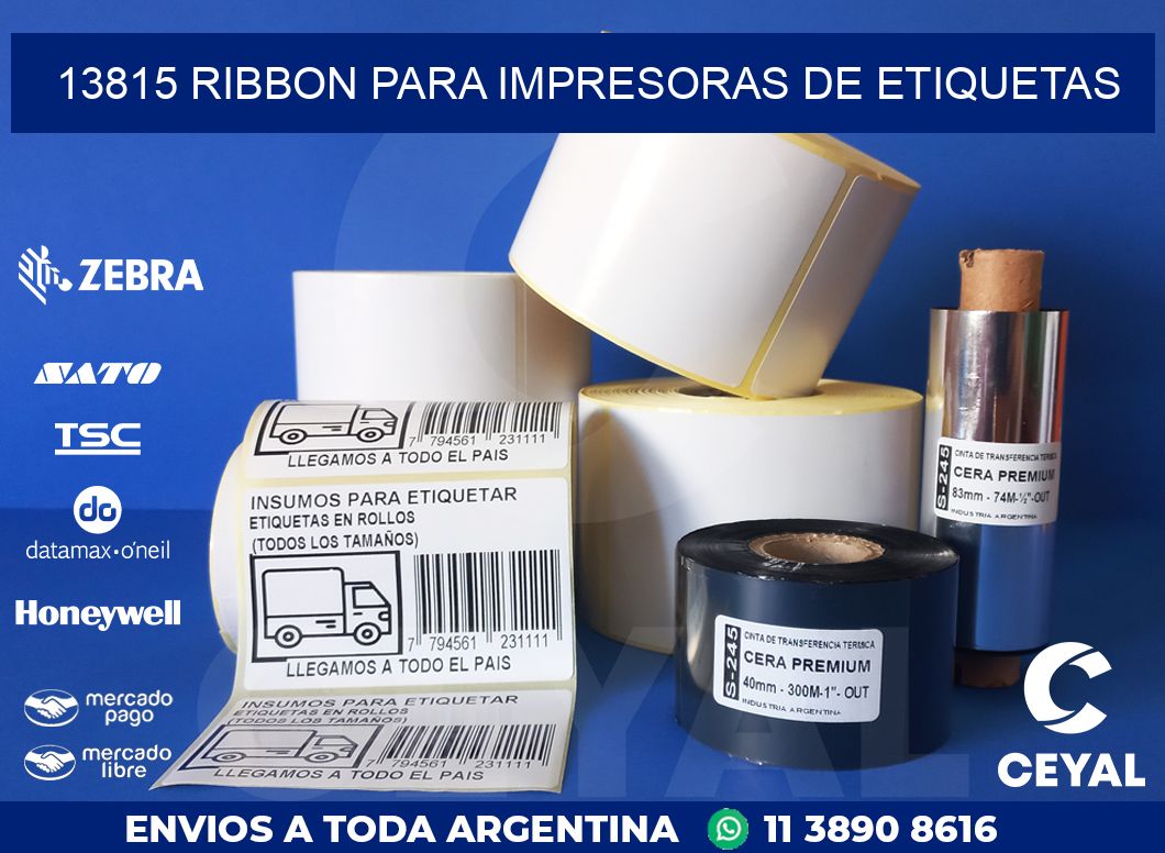 13815 RIBBON PARA IMPRESORAS DE ETIQUETAS