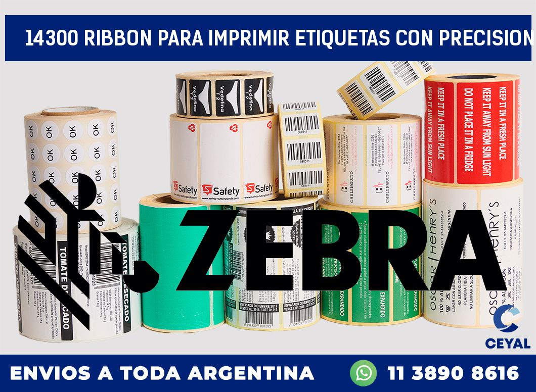 14300 RIBBON PARA IMPRIMIR ETIQUETAS CON PRECISION