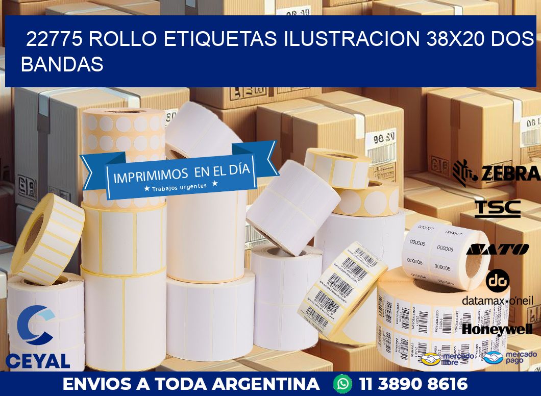 22775 ROLLO ETIQUETAS ILUSTRACION 38X20 DOS BANDAS