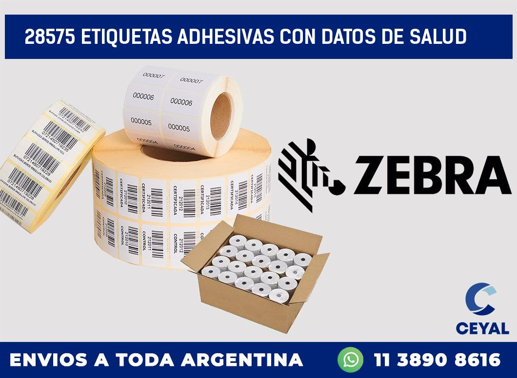 28575 ETIQUETAS ADHESIVAS CON DATOS DE SALUD