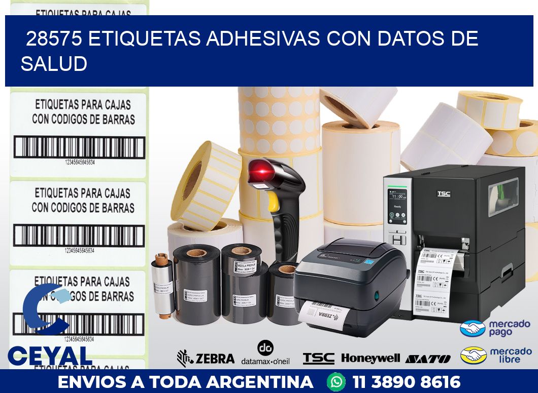 28575 ETIQUETAS ADHESIVAS CON DATOS DE SALUD