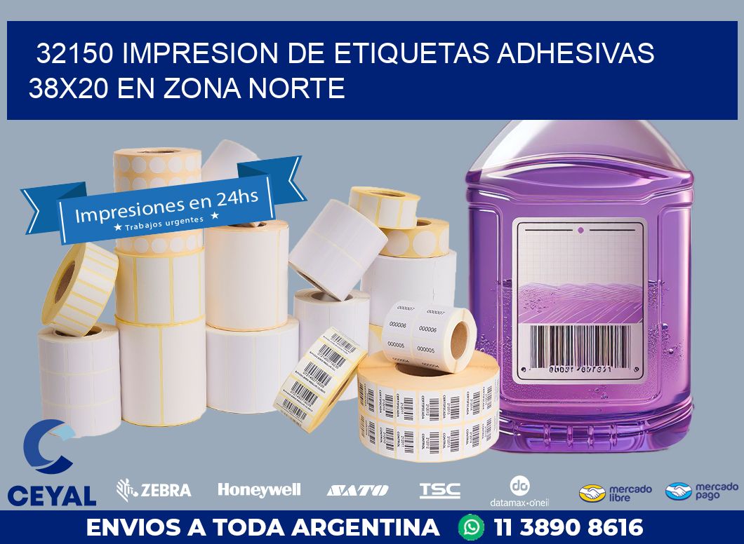 32150 IMPRESION DE ETIQUETAS ADHESIVAS 38X20 EN ZONA NORTE