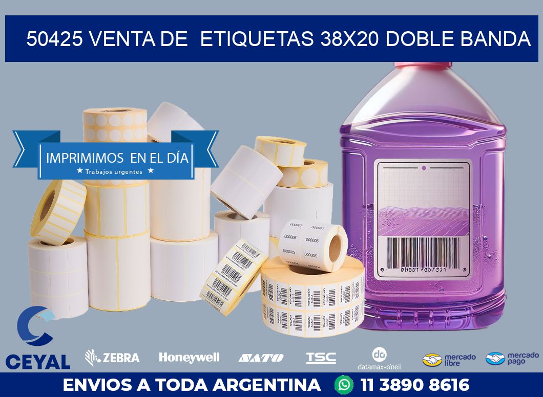 50425 VENTA DE  ETIQUETAS 38X20 DOBLE BANDA