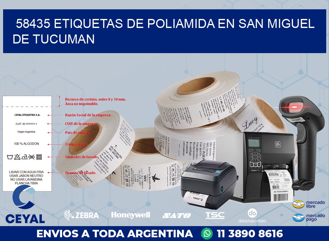58435 ETIQUETAS DE POLIAMIDA EN SAN MIGUEL DE TUCUMAN