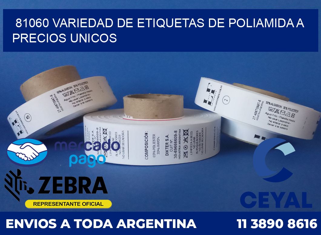 81060 VARIEDAD DE ETIQUETAS DE POLIAMIDA A PRECIOS UNICOS