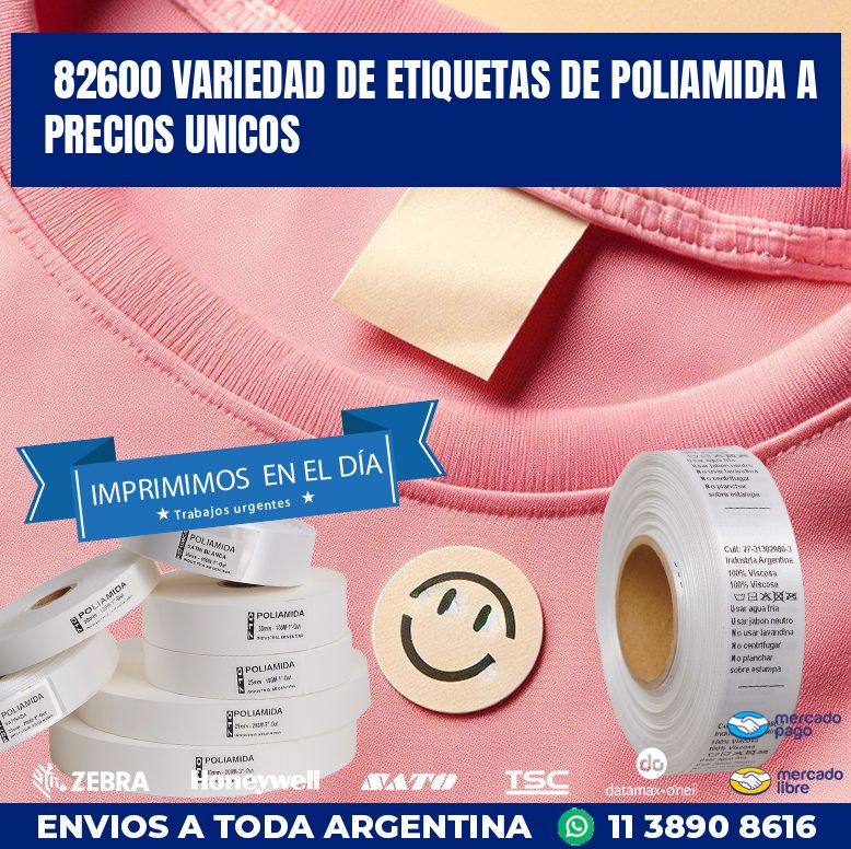 82600 VARIEDAD DE ETIQUETAS DE POLIAMIDA A PRECIOS UNICOS