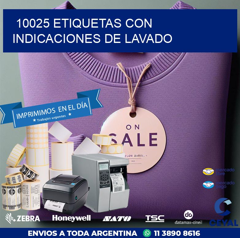 10025 ETIQUETAS CON INDICACIONES DE LAVADO