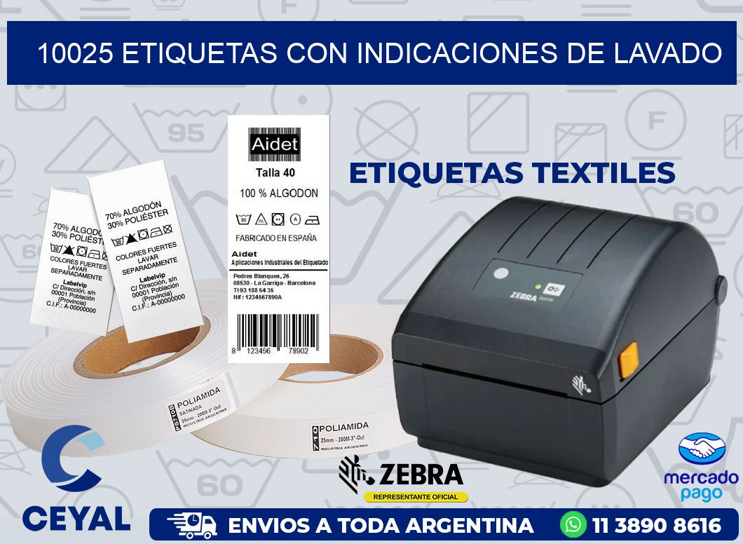 10025 ETIQUETAS CON INDICACIONES DE LAVADO