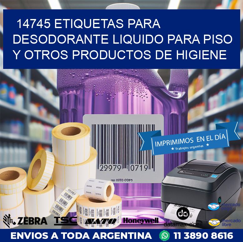 14745 ETIQUETAS PARA DESODORANTE LIQUIDO PARA PISO Y OTROS PRODUCTOS DE HIGIENE