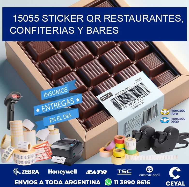 15055 STICKER QR RESTAURANTES, CONFITERIAS Y BARES