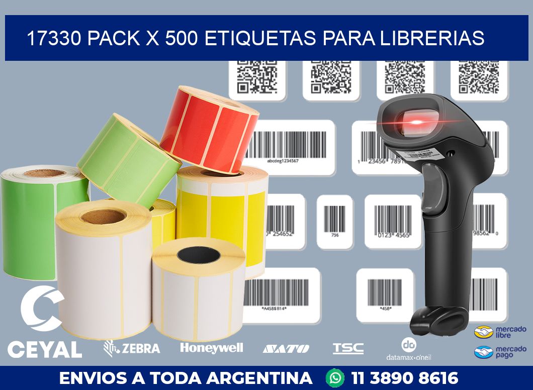 17330 PACK X 500 ETIQUETAS PARA LIBRERIAS