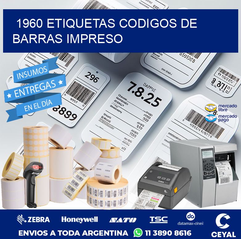 1960 ETIQUETAS CODIGOS DE BARRAS IMPRESO