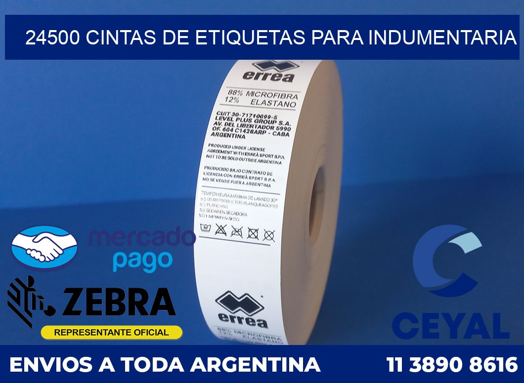 24500 CINTAS DE ETIQUETAS PARA INDUMENTARIA