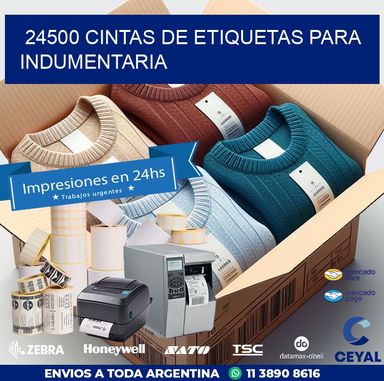 24500 CINTAS DE ETIQUETAS PARA INDUMENTARIA