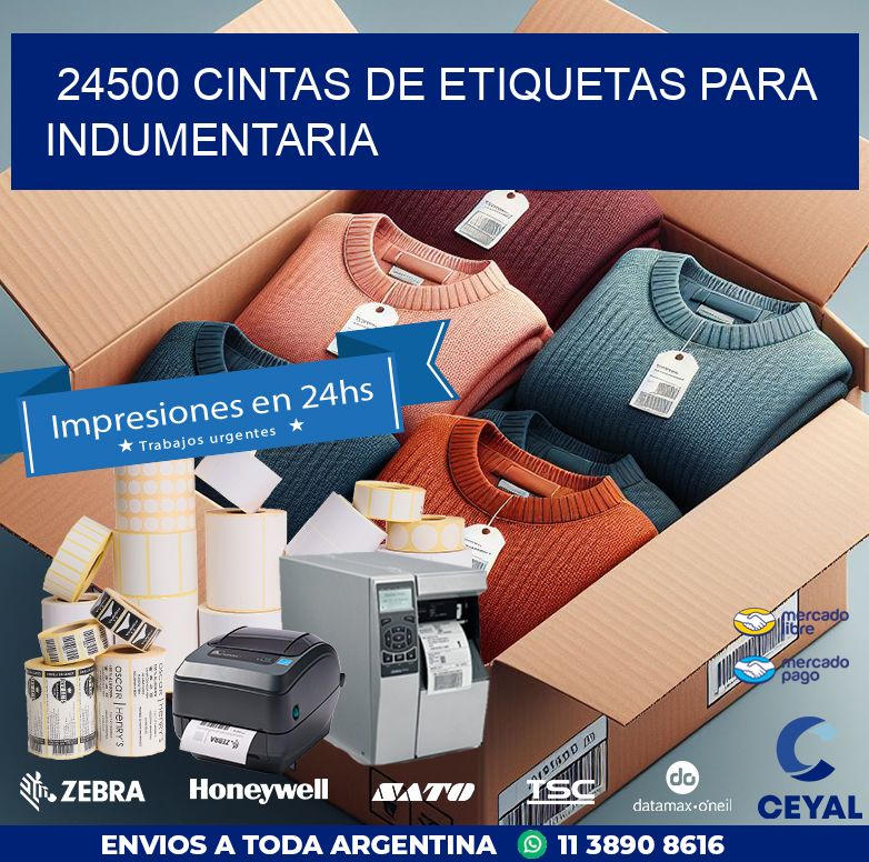 24500 CINTAS DE ETIQUETAS PARA INDUMENTARIA