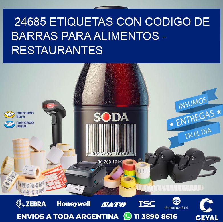 24685 ETIQUETAS CON CODIGO DE BARRAS PARA ALIMENTOS - RESTAURANTES