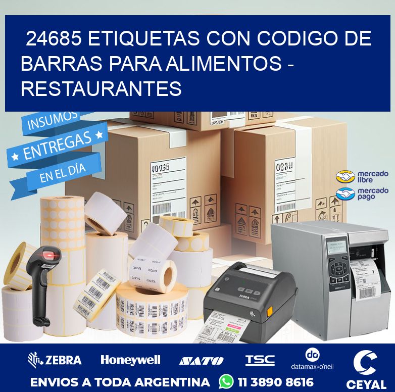 24685 ETIQUETAS CON CODIGO DE BARRAS PARA ALIMENTOS - RESTAURANTES