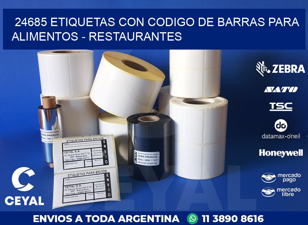 24685 ETIQUETAS CON CODIGO DE BARRAS PARA ALIMENTOS – RESTAURANTES