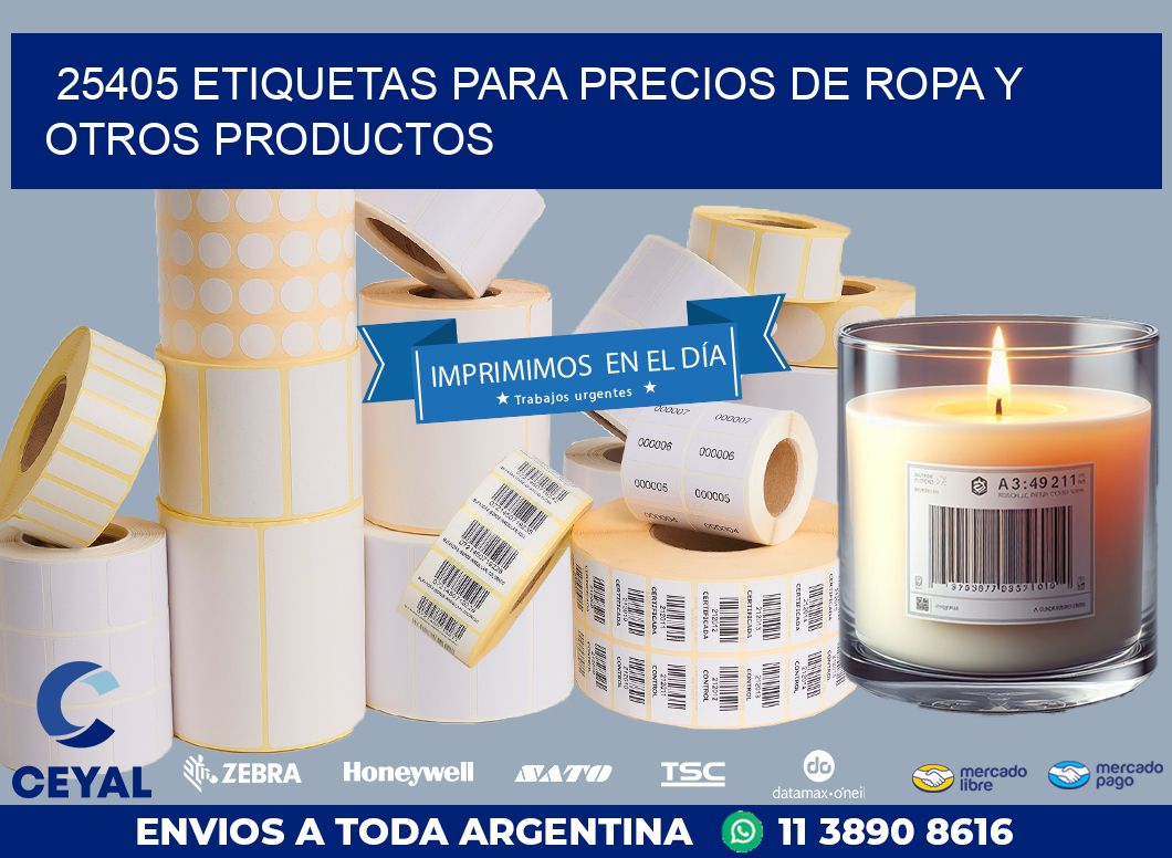 25405 ETIQUETAS PARA PRECIOS DE ROPA Y OTROS PRODUCTOS