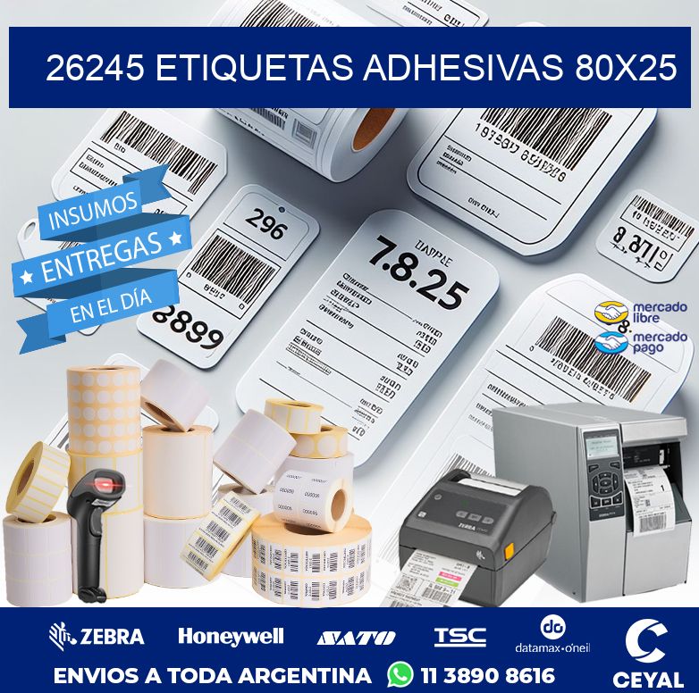 26245 ETIQUETAS ADHESIVAS 80X25