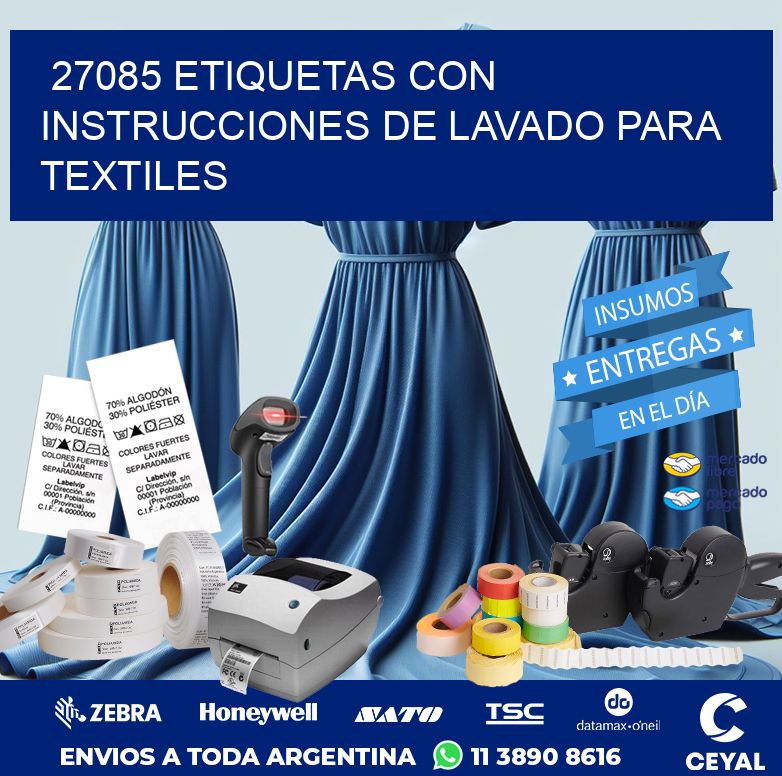 27085 ETIQUETAS CON INSTRUCCIONES DE LAVADO PARA TEXTILES