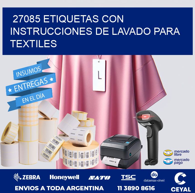 27085 ETIQUETAS CON INSTRUCCIONES DE LAVADO PARA TEXTILES