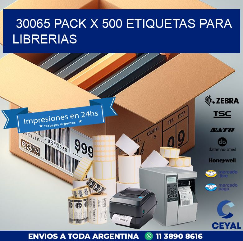 30065 PACK X 500 ETIQUETAS PARA LIBRERIAS