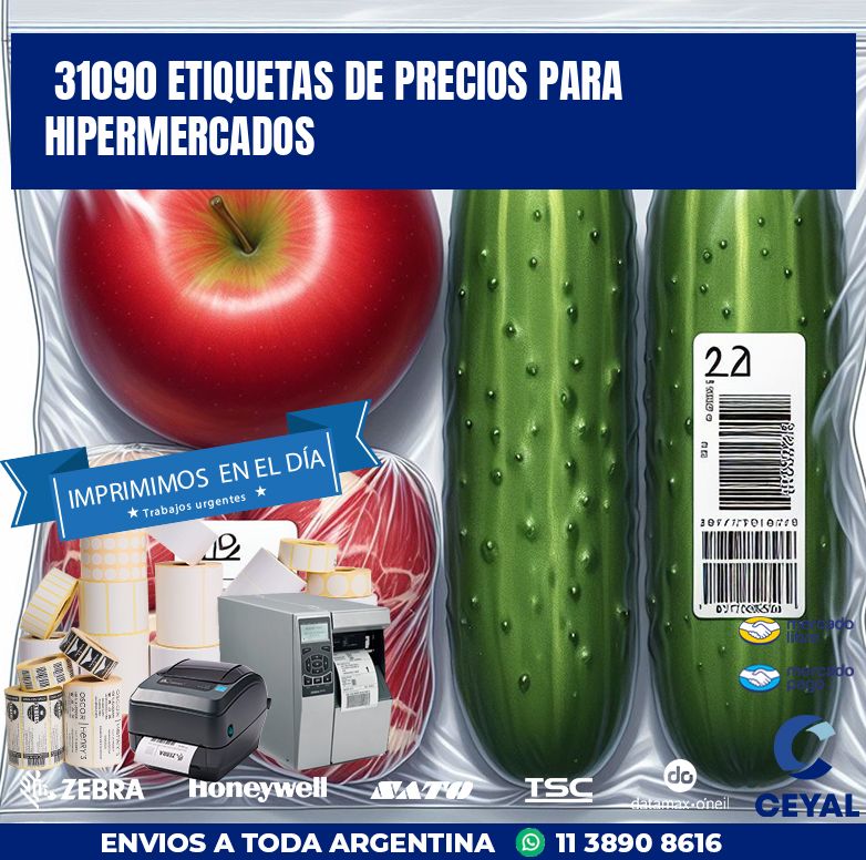 31090 ETIQUETAS DE PRECIOS PARA HIPERMERCADOS
