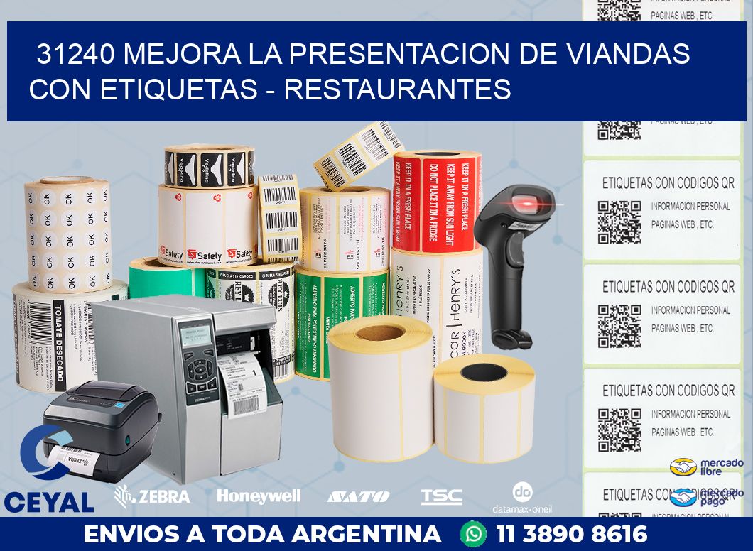 31240 MEJORA LA PRESENTACION DE VIANDAS CON ETIQUETAS - RESTAURANTES