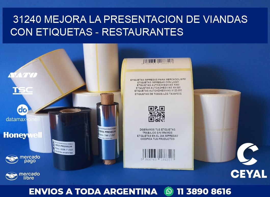 31240 MEJORA LA PRESENTACION DE VIANDAS CON ETIQUETAS – RESTAURANTES