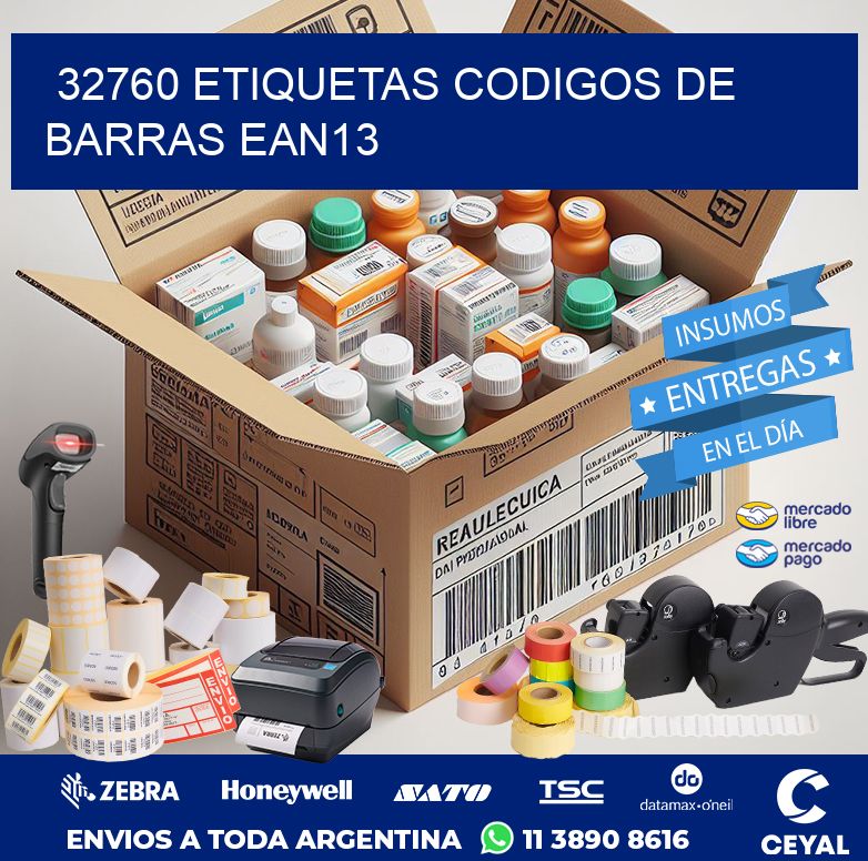 32760 ETIQUETAS CODIGOS DE BARRAS EAN13
