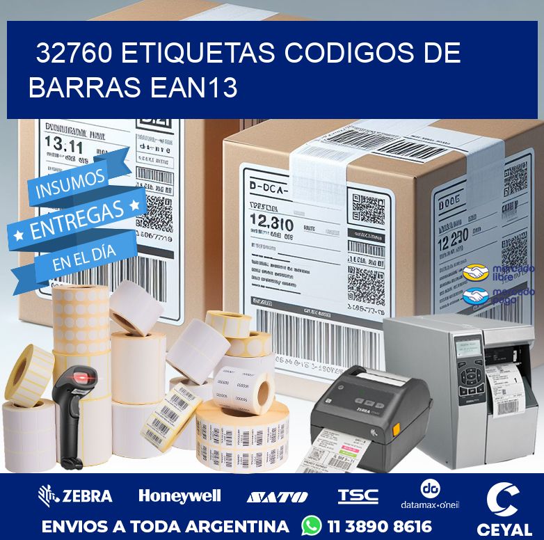 32760 ETIQUETAS CODIGOS DE BARRAS EAN13
