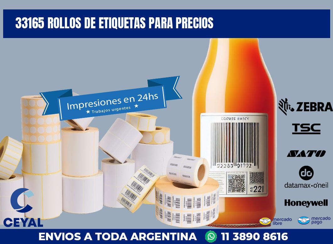 33165 ROLLOS DE ETIQUETAS PARA PRECIOS