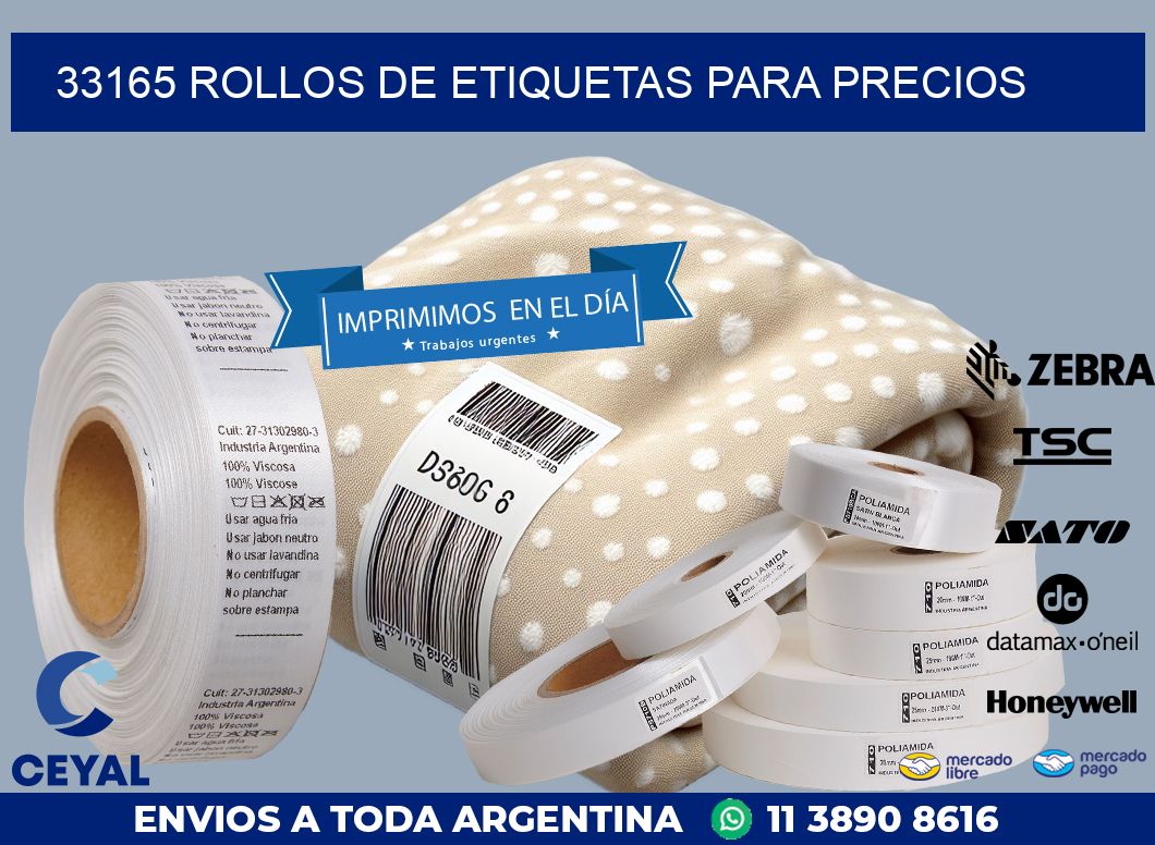 33165 ROLLOS DE ETIQUETAS PARA PRECIOS