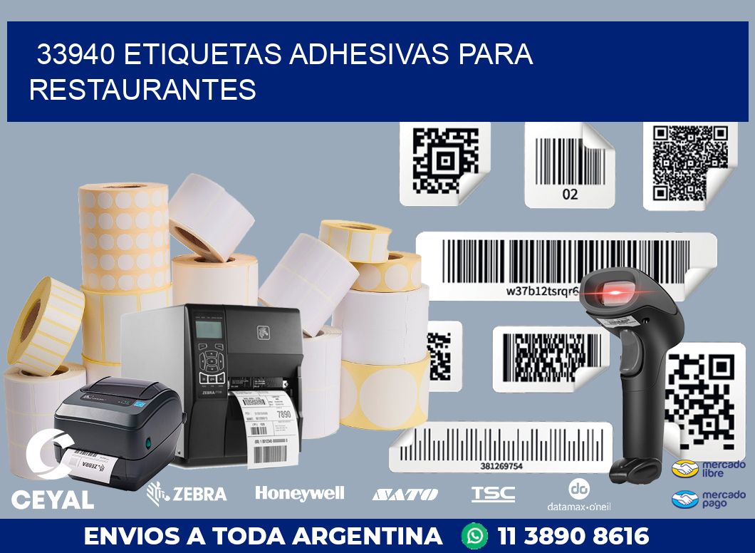 33940 ETIQUETAS ADHESIVAS PARA RESTAURANTES