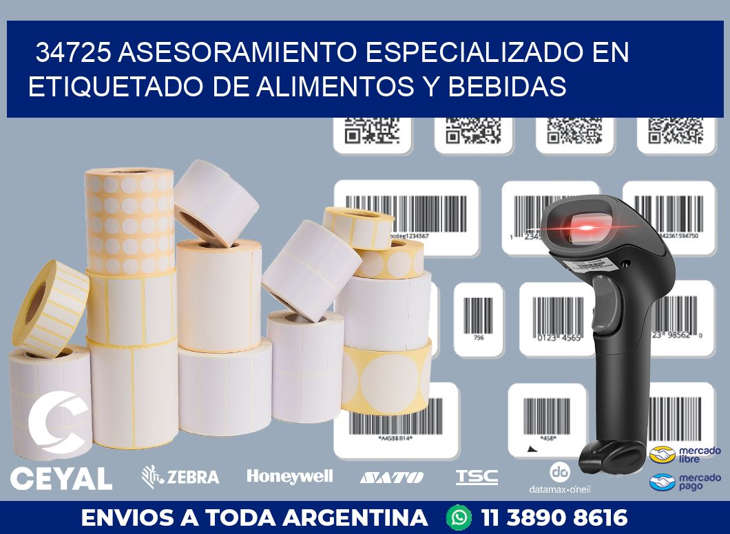 34725 ASESORAMIENTO ESPECIALIZADO EN ETIQUETADO DE ALIMENTOS Y BEBIDAS