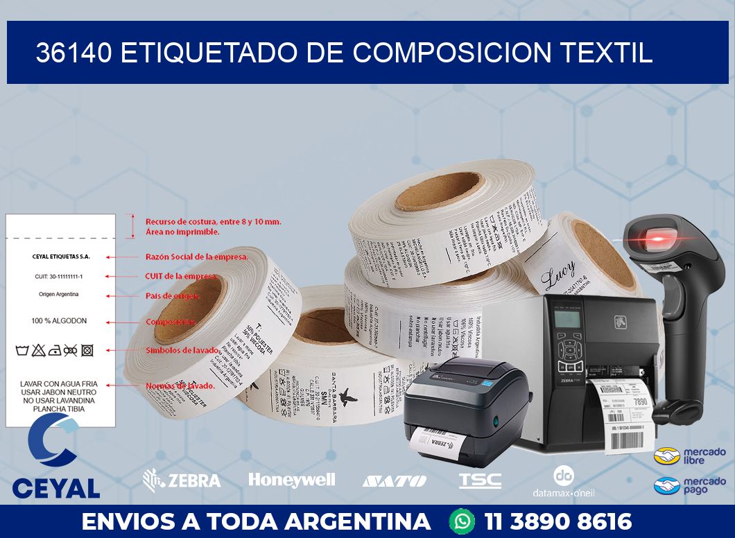 36140 ETIQUETADO DE COMPOSICION TEXTIL