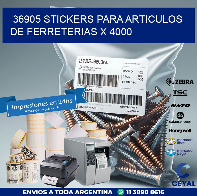 36905 STICKERS PARA ARTICULOS DE FERRETERIAS X 4000