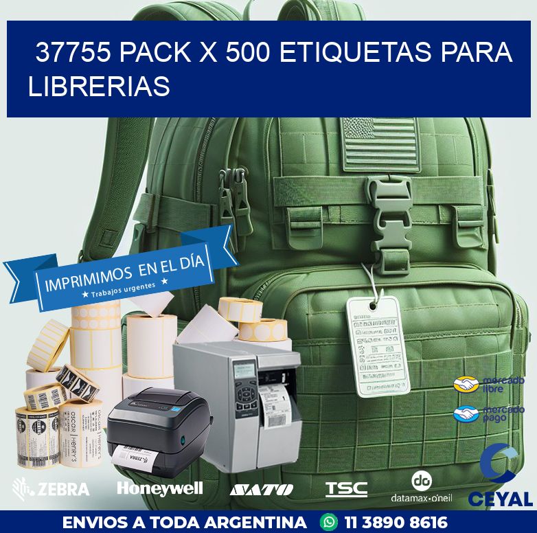 37755 PACK X 500 ETIQUETAS PARA LIBRERIAS