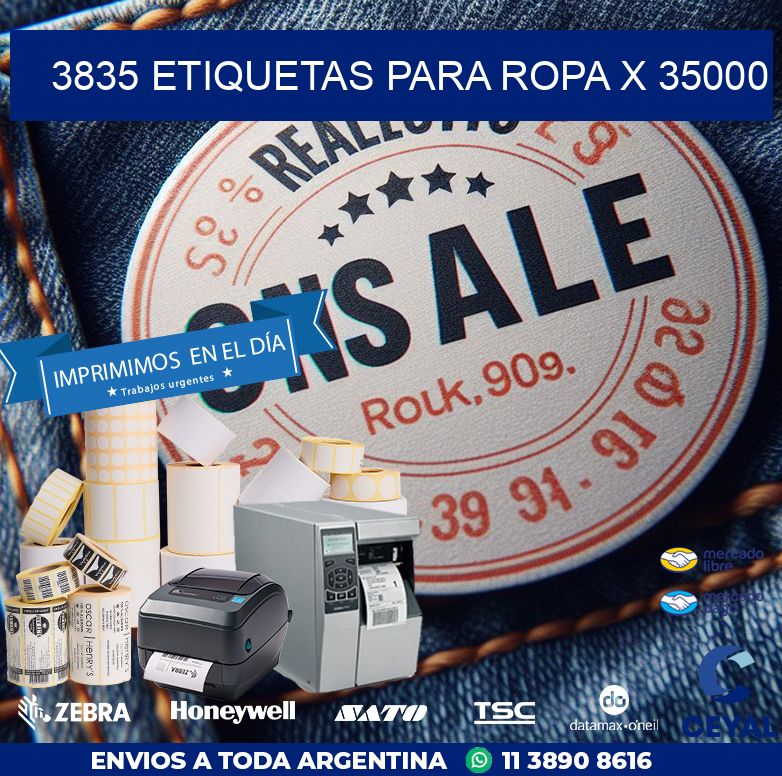 3835 ETIQUETAS PARA ROPA X 35000