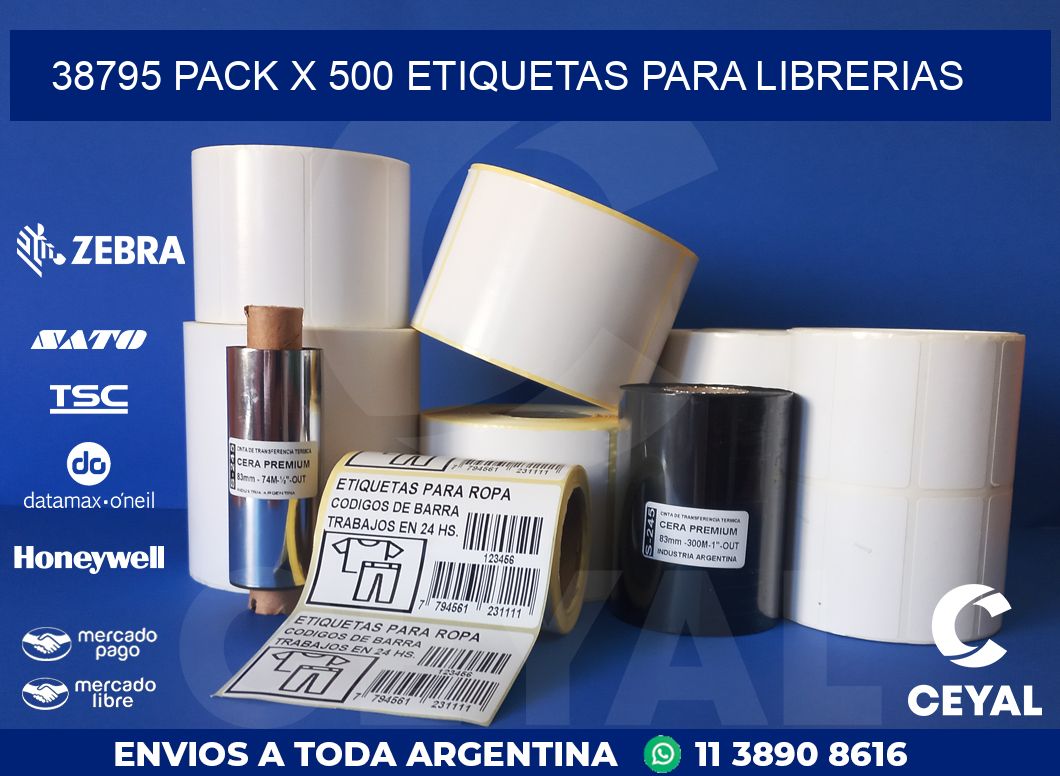 38795 PACK X 500 ETIQUETAS PARA LIBRERIAS