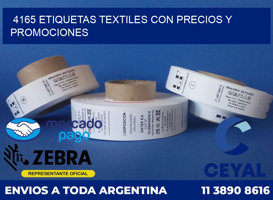 4165 ETIQUETAS TEXTILES CON PRECIOS Y PROMOCIONES